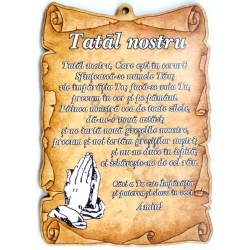 Aplica contur perete din lemn Tatal nostru